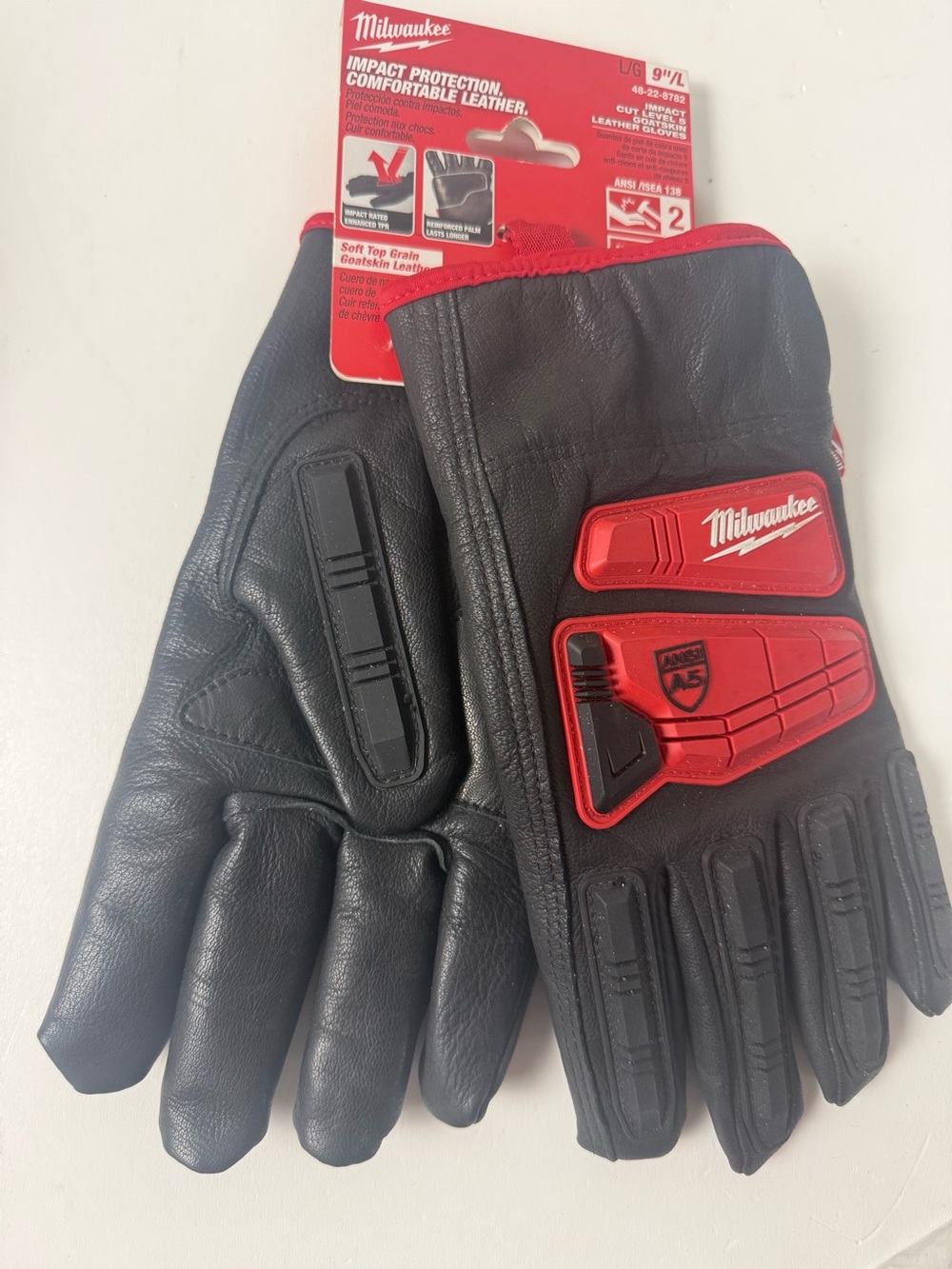 Milwaukee Leather impact Protection Cut Level 5 Gloves Size Large New NWT